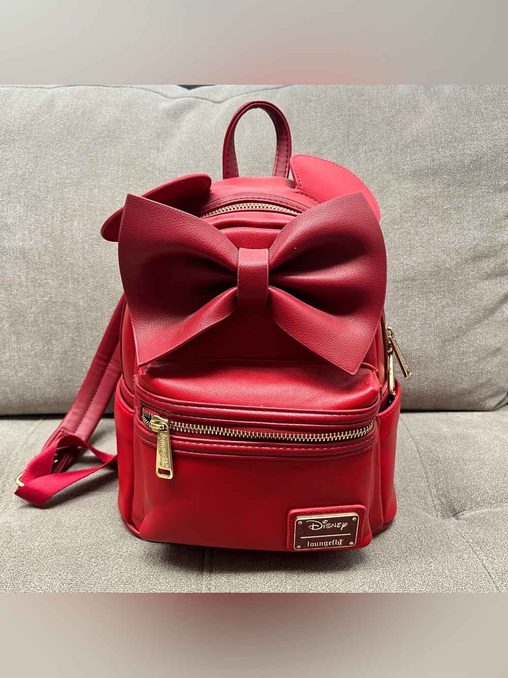 Disney Loungefly Minnie Mouse Red Bow Mini Backpack